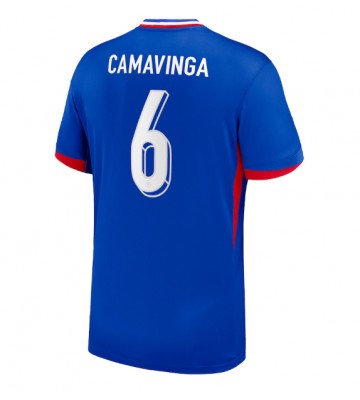 Frankrig Eduardo Camavinga #6 Replika Hjemmebanetrøje EM 2024 Kortærmet